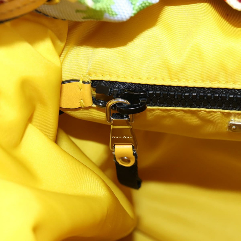 【日本直送】Miu Miu帆布雙肩包，淺藍/銀色，正品編號119229M-27