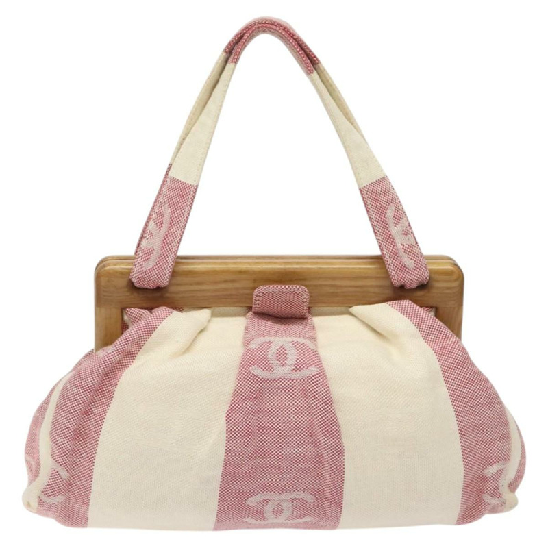 【日本直送】香奈兒帆布手袋 米色 金色 CC 標誌 正品 122428V-12