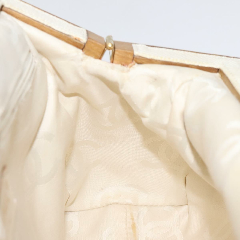 【日本直送】香奈兒帆布手袋 米色 金色 CC 標誌 正品 122428V-18