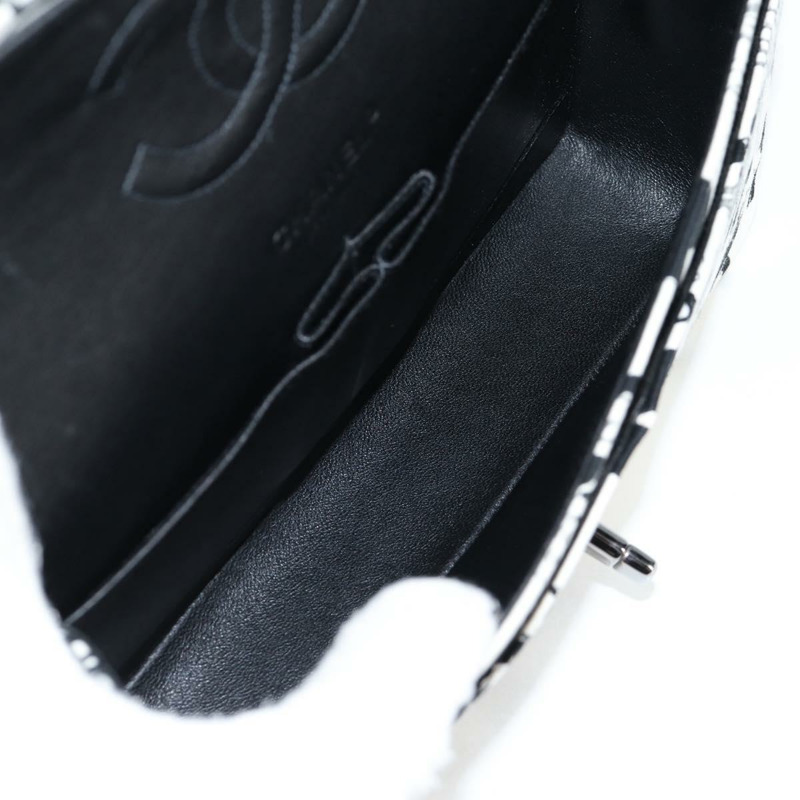 【日本直送】香奈兒鏈條單背包 帆布 白色 銀色 CC 標誌 正品 122423SM-9