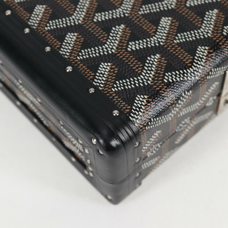 【日本直送】GOYARD 人字紋鏈單肩包 PVC 皮革 黑色 銀色 正品 115239SM-7