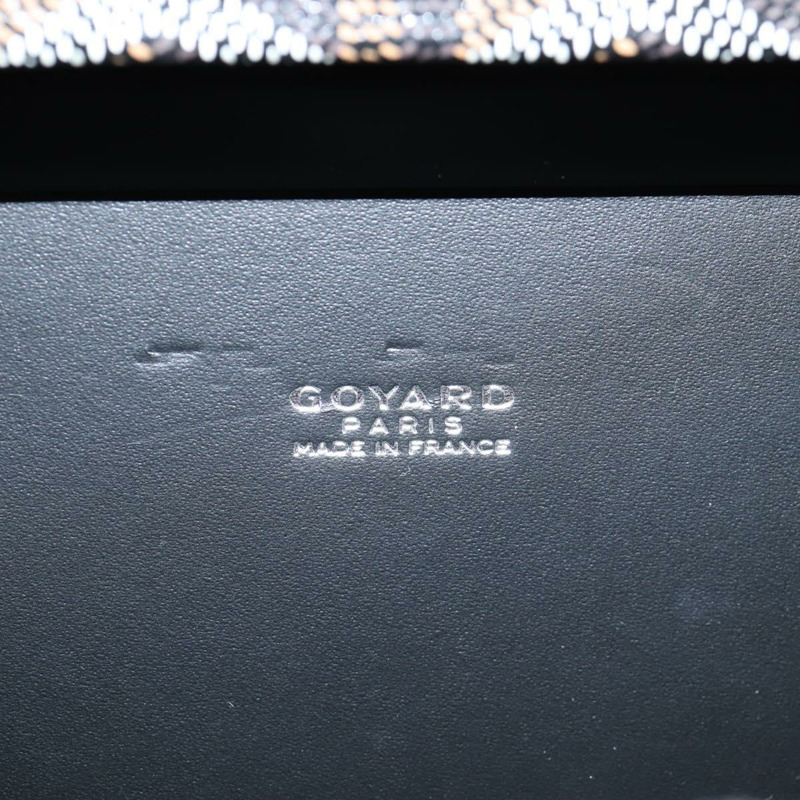【日本直送】GOYARD 人字紋鏈單肩包 PVC 皮革 黑色 銀色 正品 115239SM-10