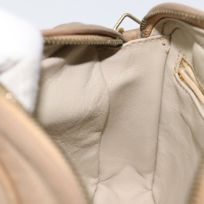 【日本直送】香奈兒 Matelasse 鏈條單肩包 小羊皮 米色金 CC 正品 127575-19