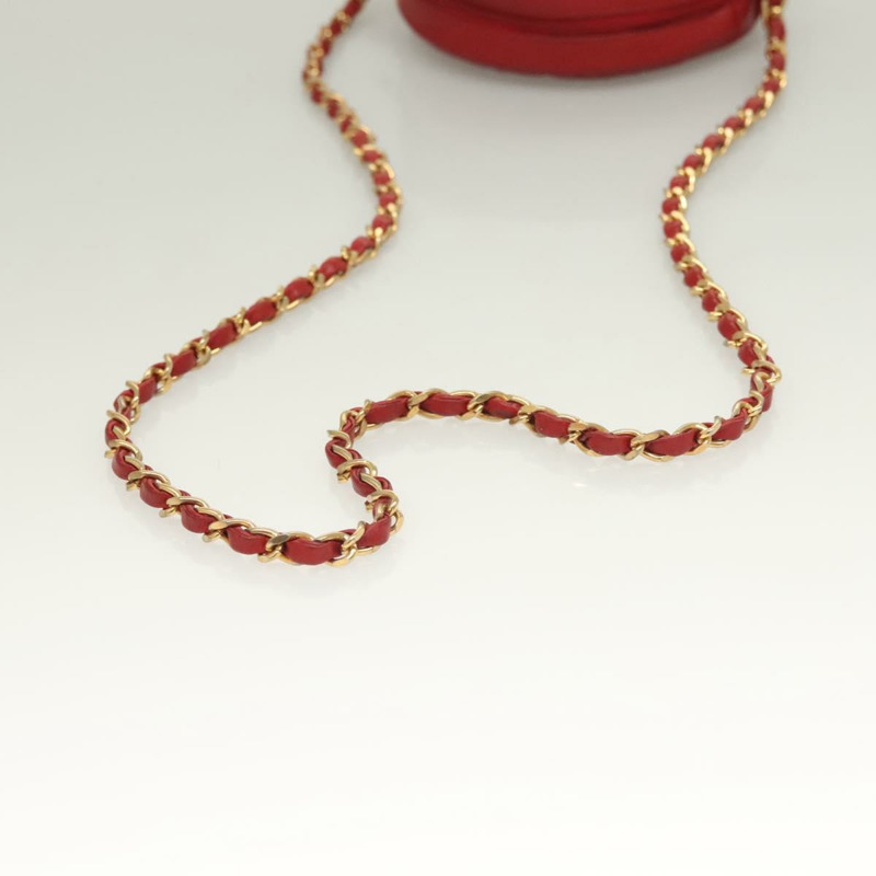 【日本直送】香奈兒鏈條單背包，羊皮材質，紅色，金色雙C標誌，正品編號127505-6