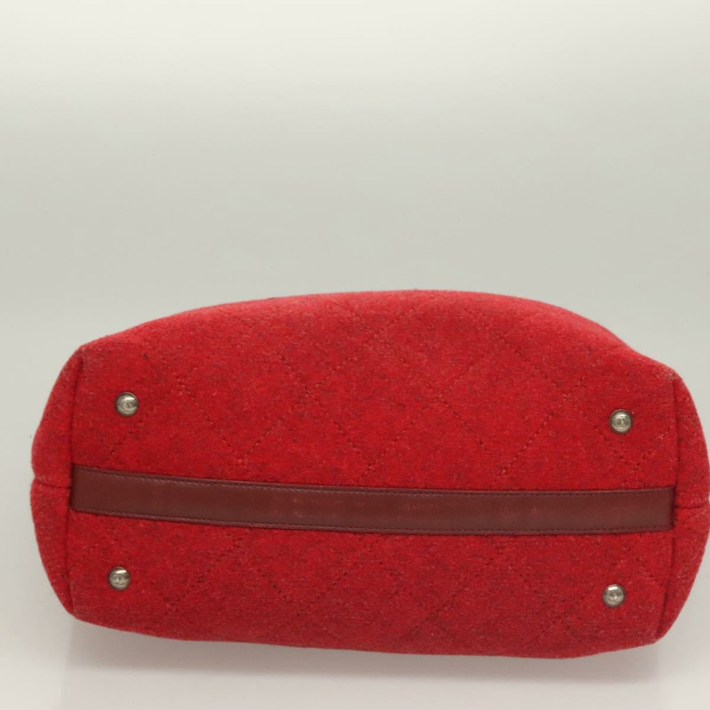 【日本直送】香奈兒 Matelasse 鏈條肩背包 羊毛 2way 紅色 CC Auth 127480-4