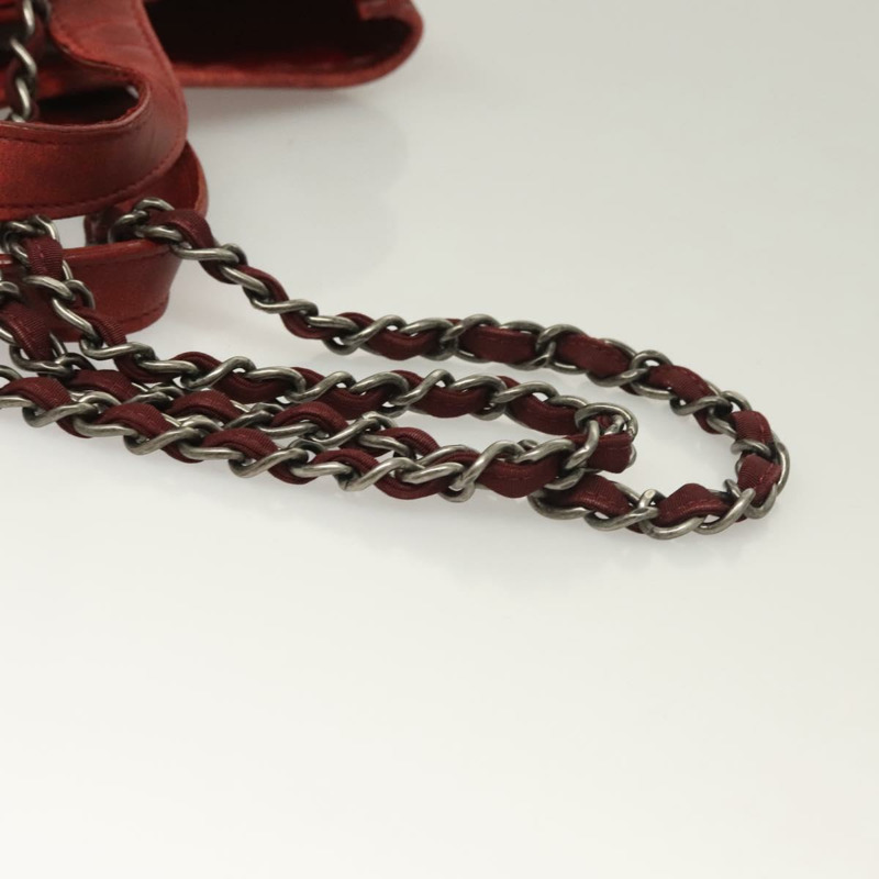 【日本直送】香奈兒 Matelasse 鏈條肩背包 羊毛 2way 紅色 CC Auth 127480-7