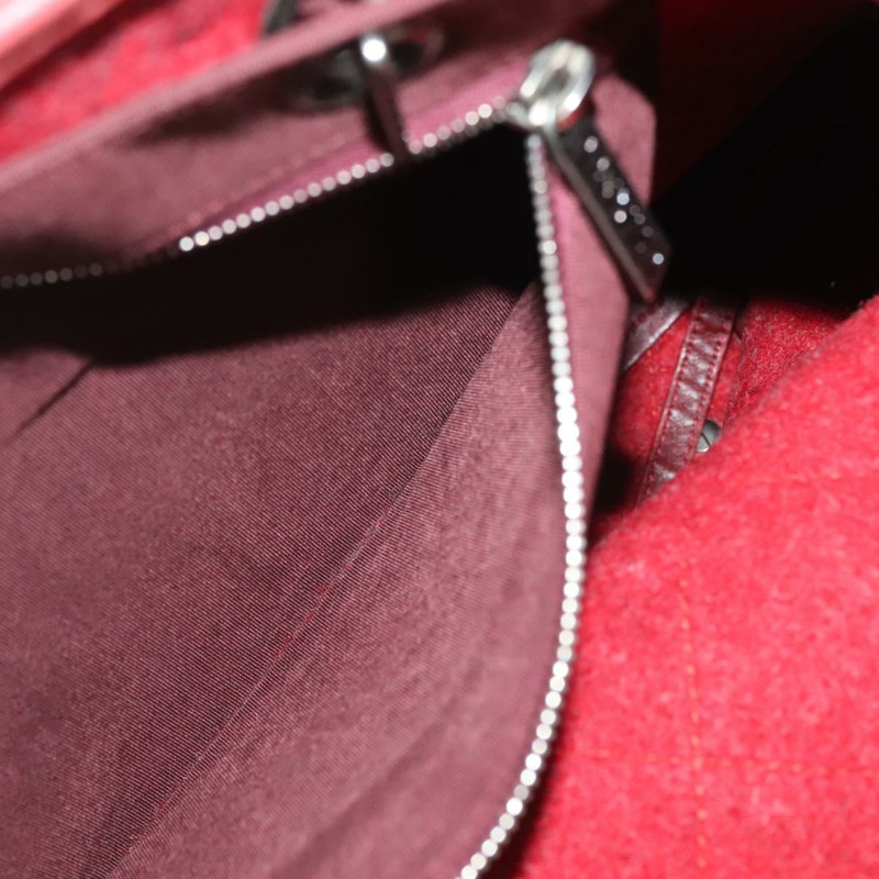 【日本直送】香奈兒 Matelasse 鏈條肩背包 羊毛 2way 紅色 CC Auth 127480-11