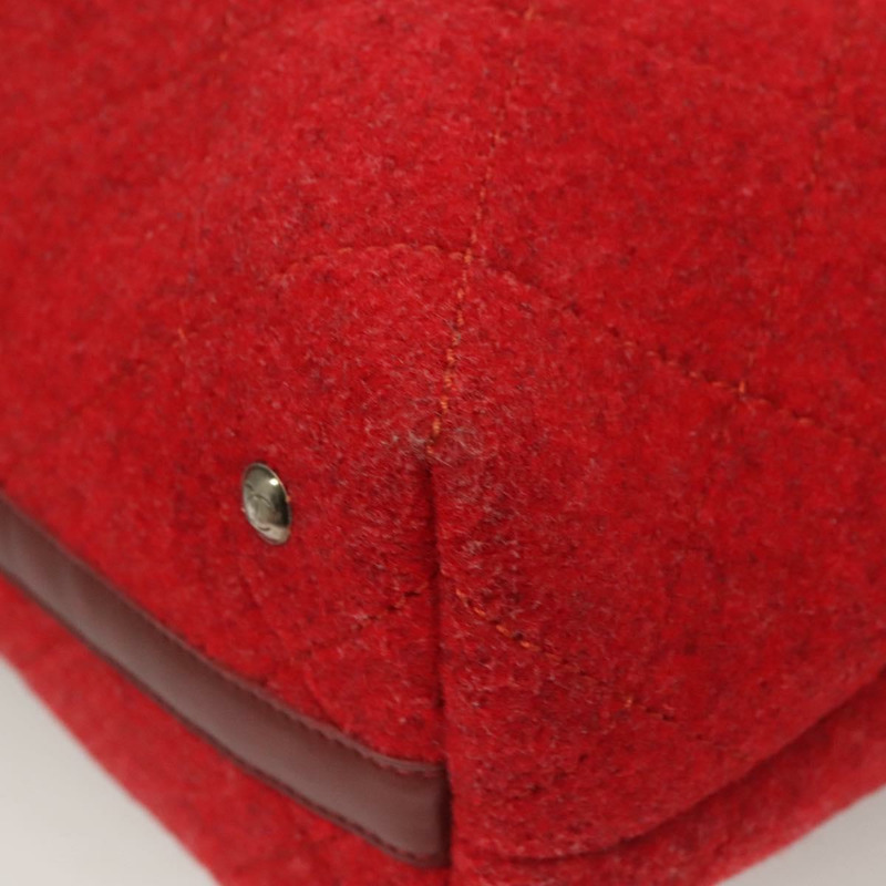 【日本直送】香奈兒 Matelasse 鏈條肩背包 羊毛 2way 紅色 CC Auth 127480-14