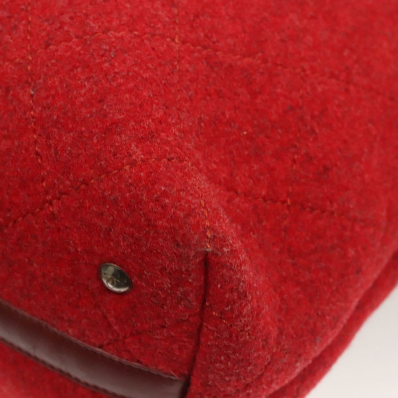 【日本直送】香奈兒 Matelasse 鏈條肩背包 羊毛 2way 紅色 CC Auth 127480-16