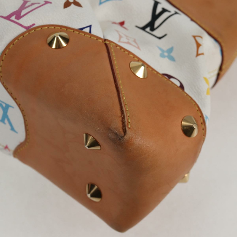 【日本直送】路易威登 Monogram Multicolor Judy MM 手提包 2Way 白色 M40255 LV Auth 127584V-15