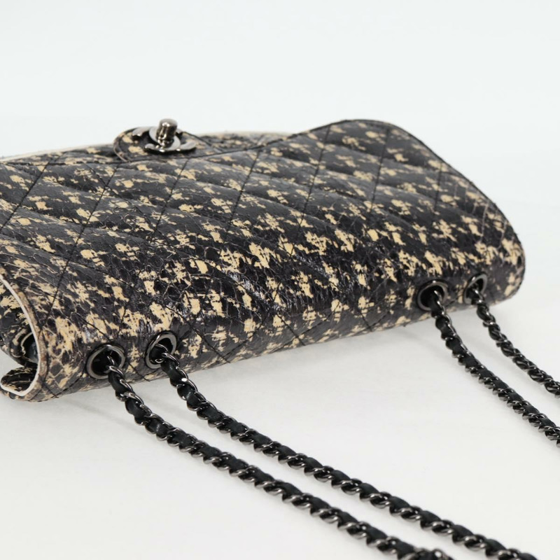 【日本直送】香奈兒 Matelasse 鏈條單肩包 皮革 黑色 銀色 CC 正品 127576M-5