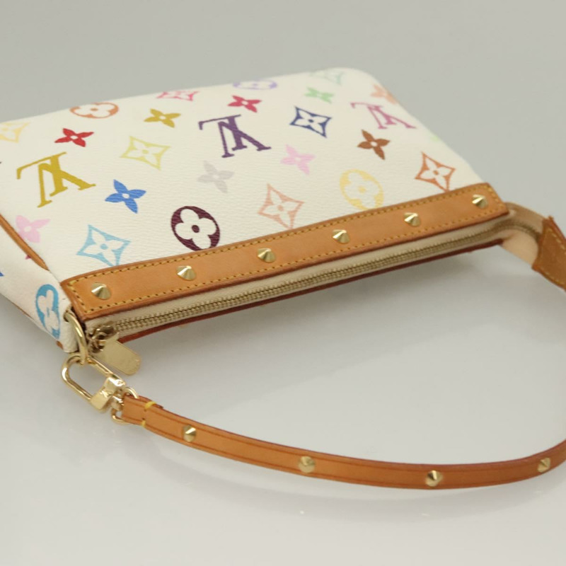 【日本直送】LOUIS VUITTON 多色 Pochette Accessoires 手拿包 白色 M92649 LV 授權 127635V-5