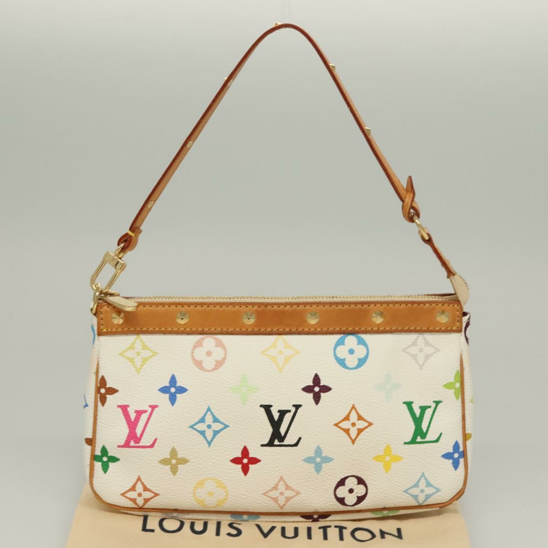 【日本直送】LOUIS VUITTON 多色 Pochette Accessoires 手拿包 白色 M92649 LV 授權 127635V-11