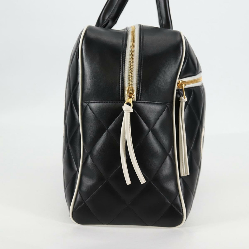 【日本直送】香奈兒 Matelasse 波士頓包 小牛皮 黑色 CC 正品 127925V-3