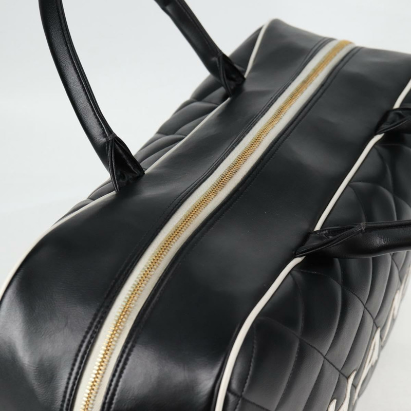 【日本直送】香奈兒 Matelasse 波士頓包 小牛皮 黑色 CC 正品 127925V-5