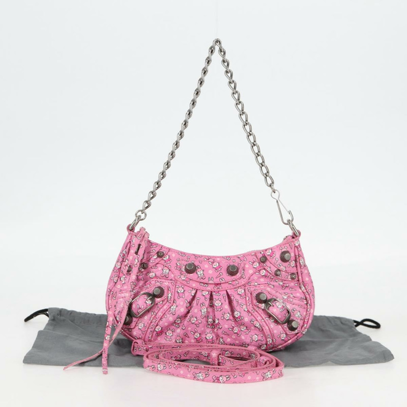 【日本直送】BALENCIAGA luka Goal 手提包 皮革 2way 粉紅色銀色 695814 正品 126245M-11