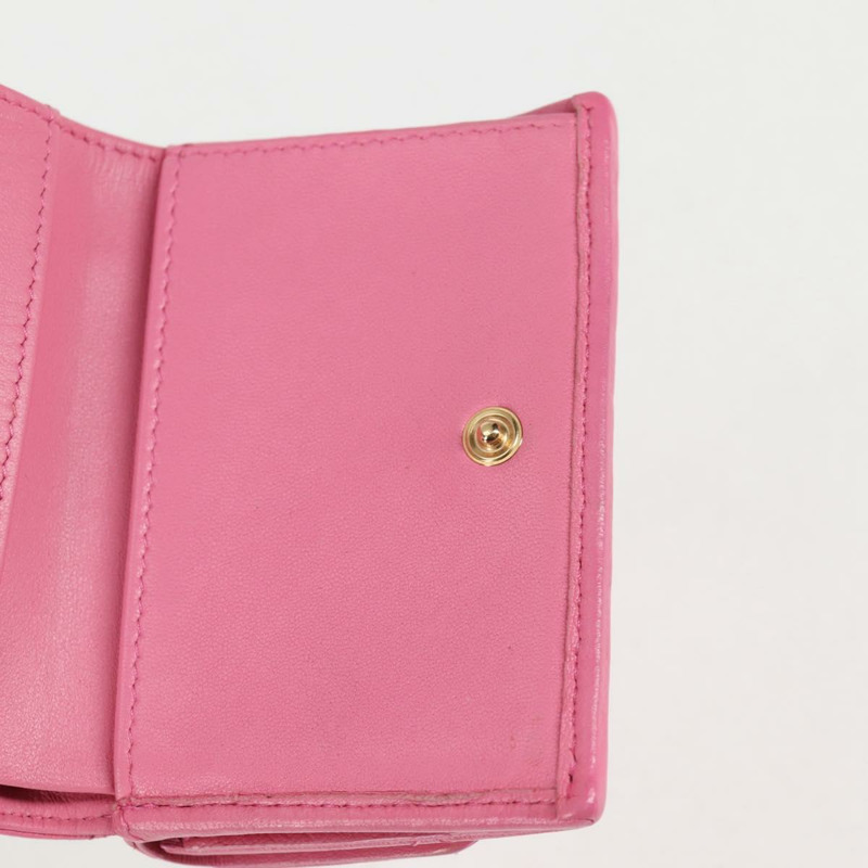 【日本直送】香奈兒 (CHANEL) Matelasse Compact 錢包，羊皮材質，粉紅色，金色雙C標誌，貨號 127761M-22