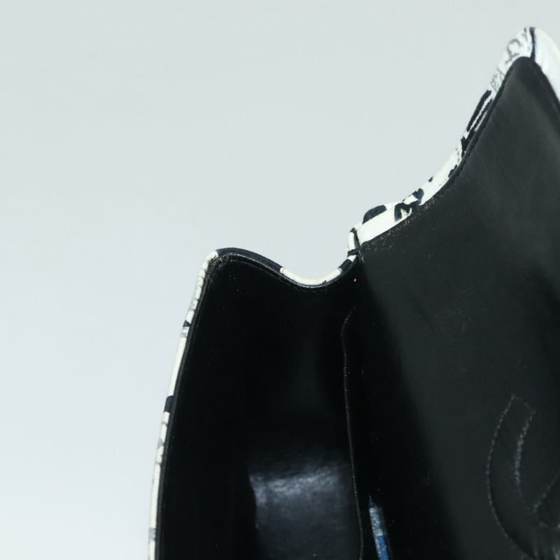 【日本直送】香奈兒 Matelasse 25 雙蓋鏈條包 帆布 白色 銀色 CC 標誌 Auth 126243SV-23