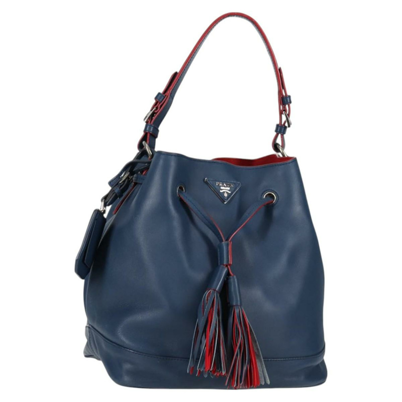 【日本直送】PRADA 肩背包 皮革 藍色 銀色 正品 127875V-0