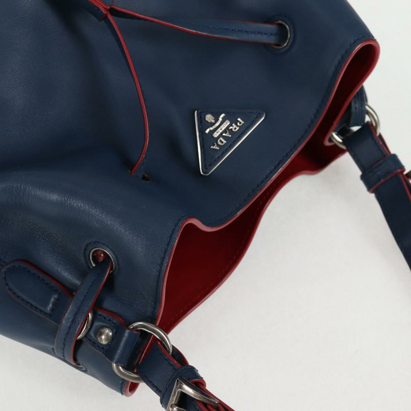【日本直送】PRADA 肩背包 皮革 藍色 銀色 正品 127875V-5