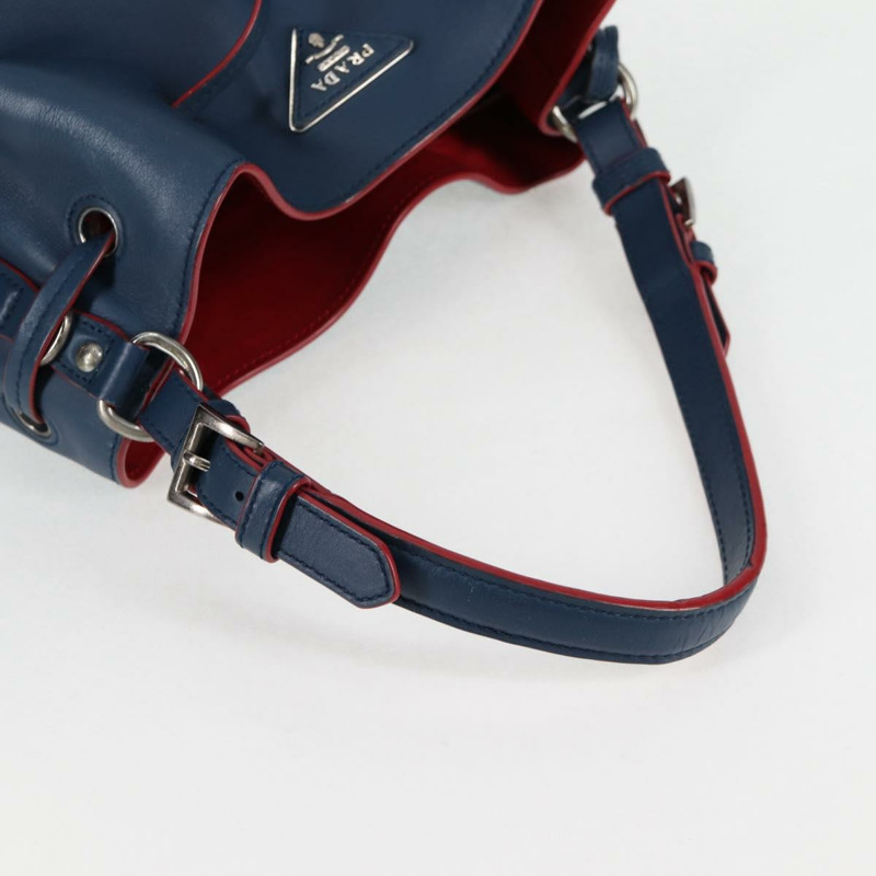 【日本直送】PRADA 肩背包 皮革 藍色 銀色 正品 127875V-6