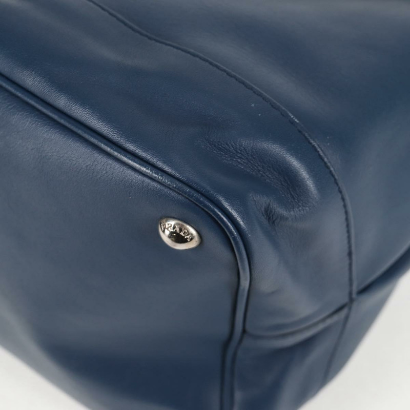 【日本直送】PRADA 肩背包 皮革 藍色 銀色 正品 127875V-16