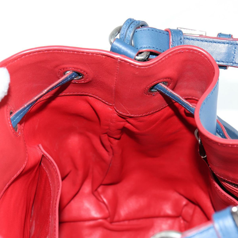 【日本直送】PRADA 肩背包 皮革 藍色 銀色 正品 127875V-20