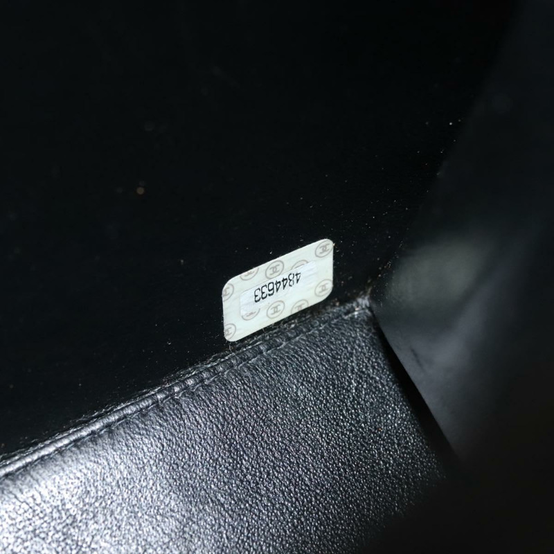 【日本直送】香奈兒 Matelasse COCO 標誌鏈條手提包漆面黑銀色 CC 正品 130042V-10