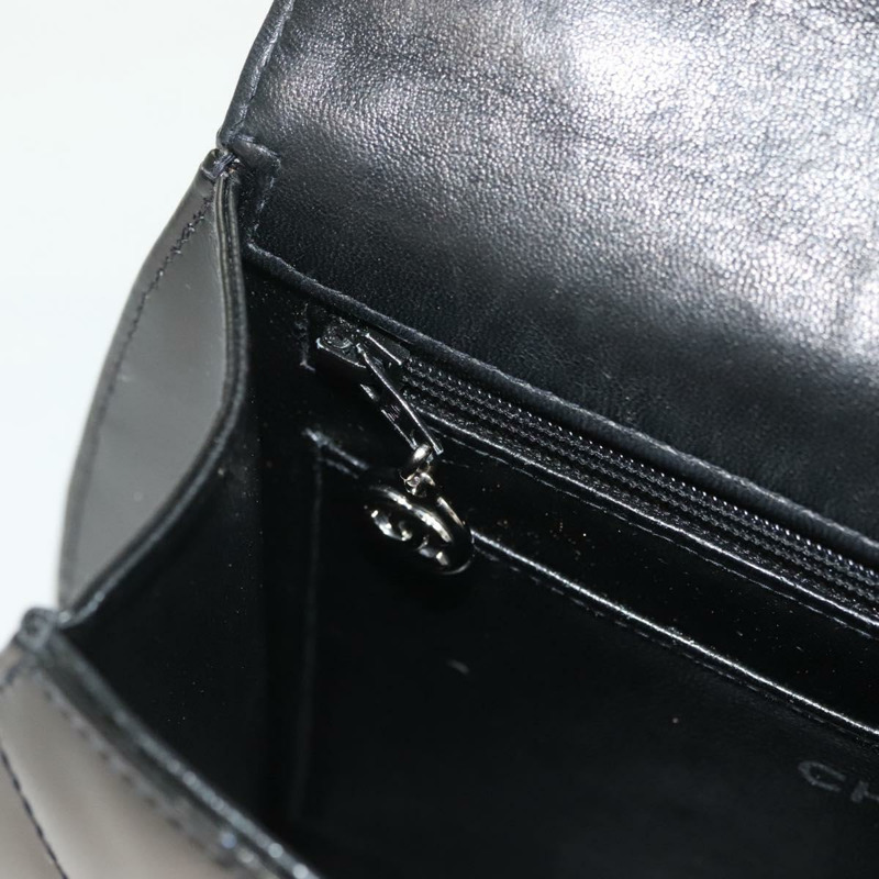 【日本直送】香奈兒 Matelasse COCO 標誌鏈條手提包漆面黑銀色 CC 正品 130042V-24