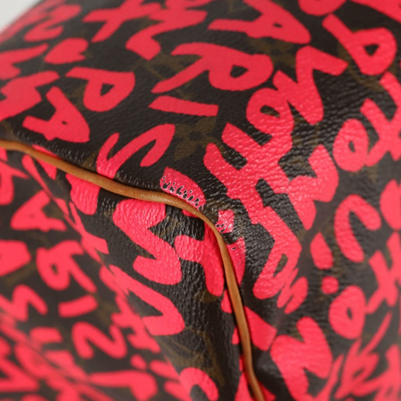 【日本直送】路易威登 Monogram Graffiti Speedy 30 手提包粉紅色 M93704 LV 正品 128854V-14