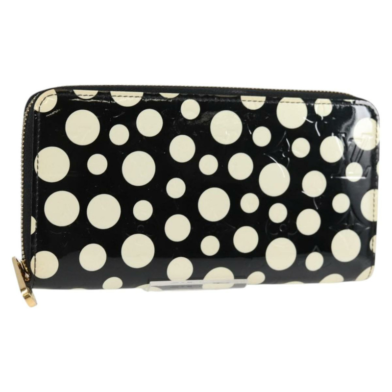 【日本直送】LOUIS VUITTON 草間彌生 Vernis Zippy 皮夾 白色黑色 M91573 正品 128837V-0
