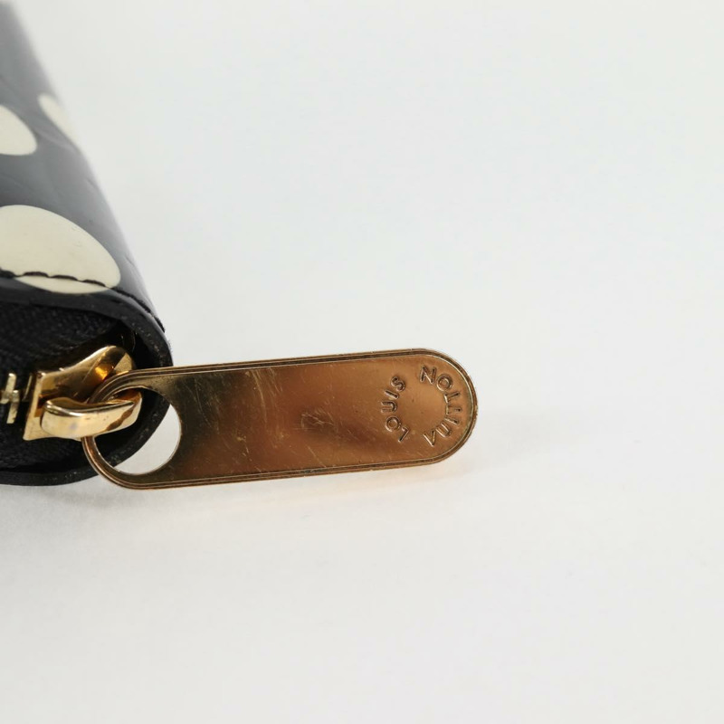 【日本直送】LOUIS VUITTON 草間彌生 Vernis Zippy 皮夾 白色黑色 M91573 正品 128837V-7