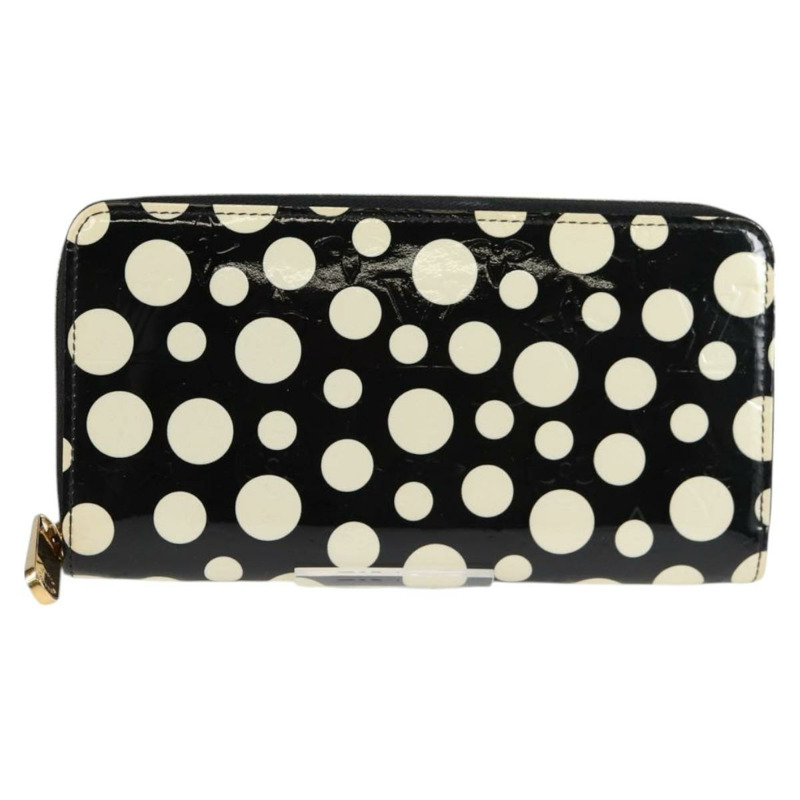 【日本直送】LOUIS VUITTON 草間彌生 Vernis Zippy 皮夾 白色黑色 M91573 正品 128837V-12