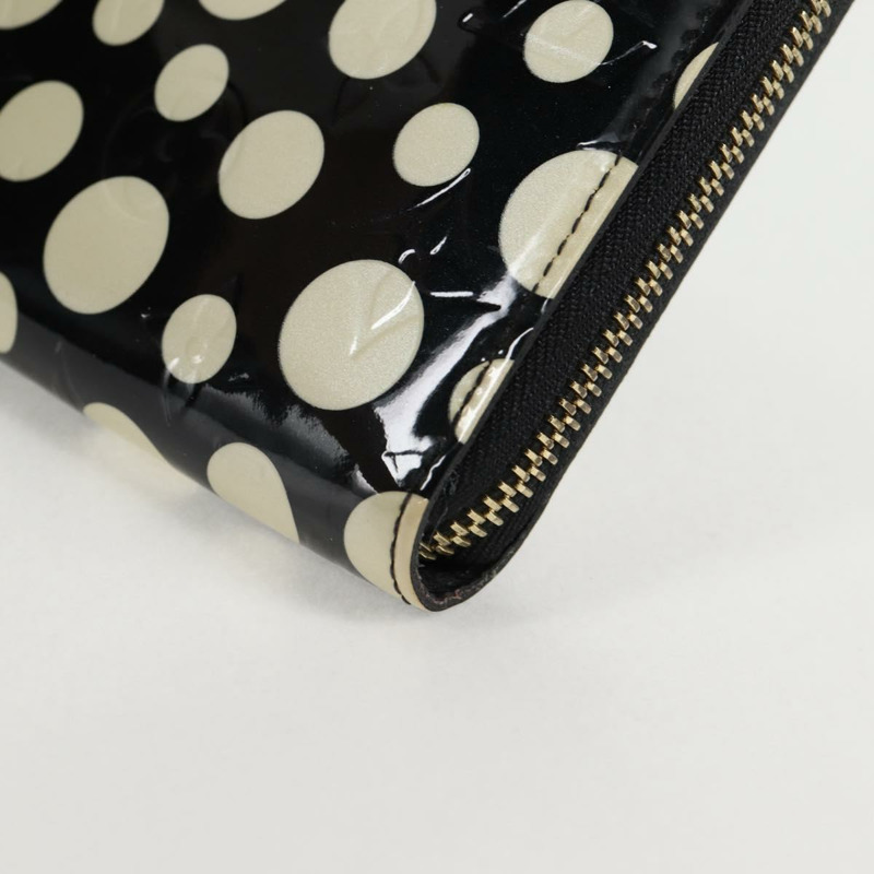 【日本直送】LOUIS VUITTON 草間彌生 Vernis Zippy 皮夾 白色黑色 M91573 正品 128837V-13