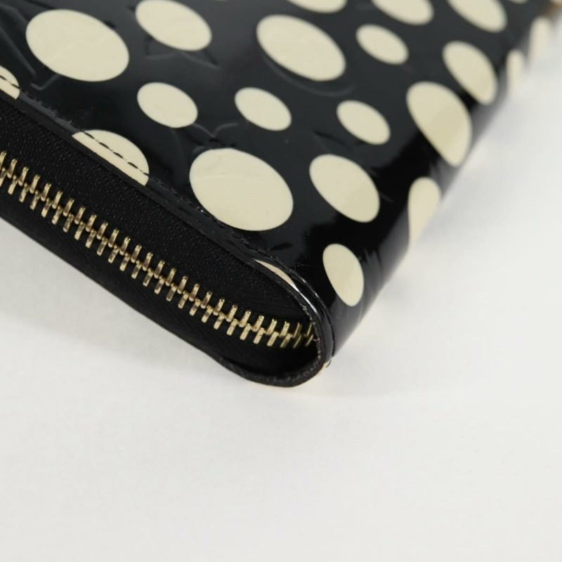 【日本直送】LOUIS VUITTON 草間彌生 Vernis Zippy 皮夾 白色黑色 M91573 正品 128837V-14