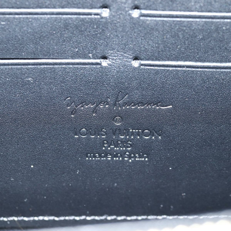 【日本直送】LOUIS VUITTON 草間彌生 Vernis Zippy 皮夾 白色黑色 M91573 正品 128837V-16