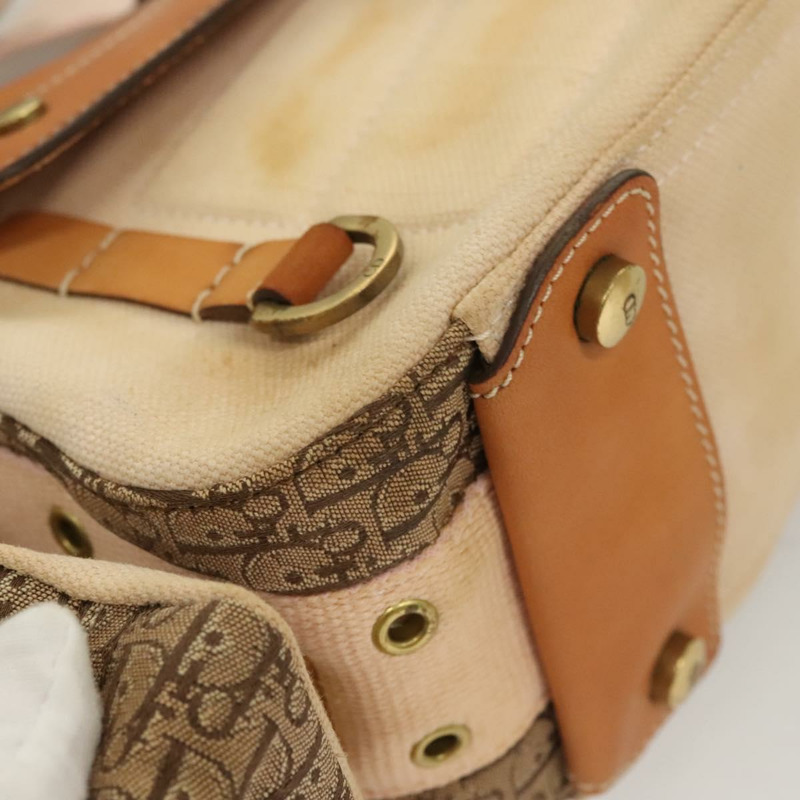 【日本直送】Christian Dior Trotter 帆布 Street Chic 肩背包 棕金色 正品 130412-8