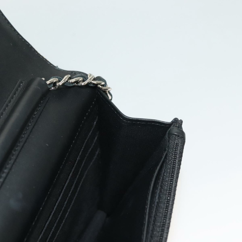 【日本直送】香奈兒鏈條皮夾漆皮黃銀色 CC 正品 128843-18