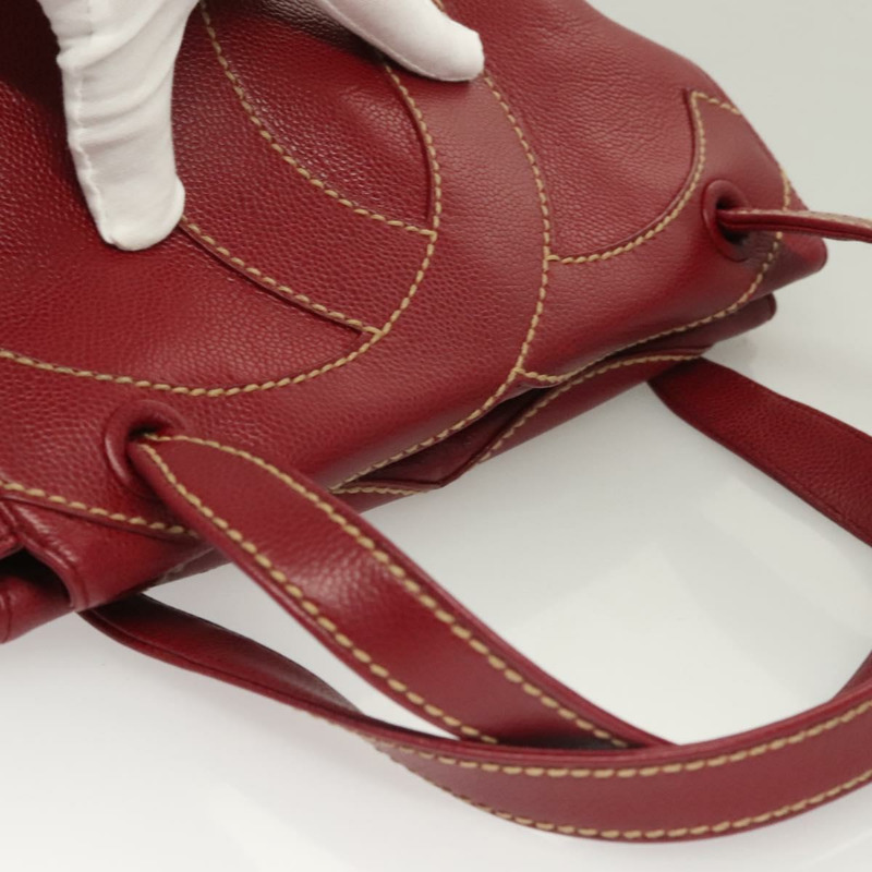 【日本直送】香奈兒 Wild Stitch 手袋 魚子醬皮 波爾多金 CC 正品 126239V-5