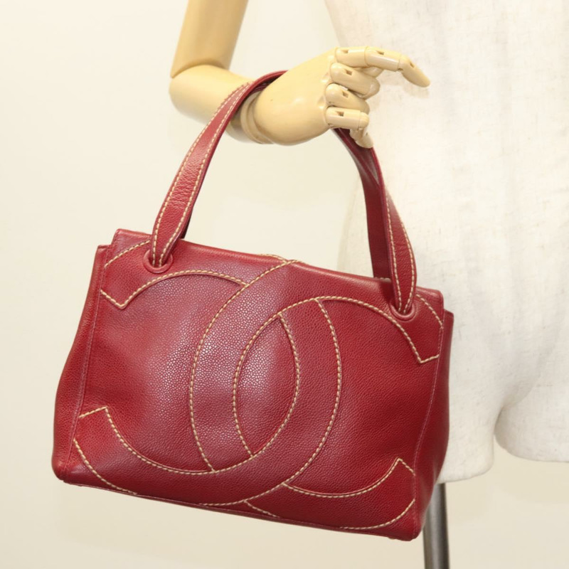 【日本直送】香奈兒 Wild Stitch 手袋 魚子醬皮 波爾多金 CC 正品 126239V-22