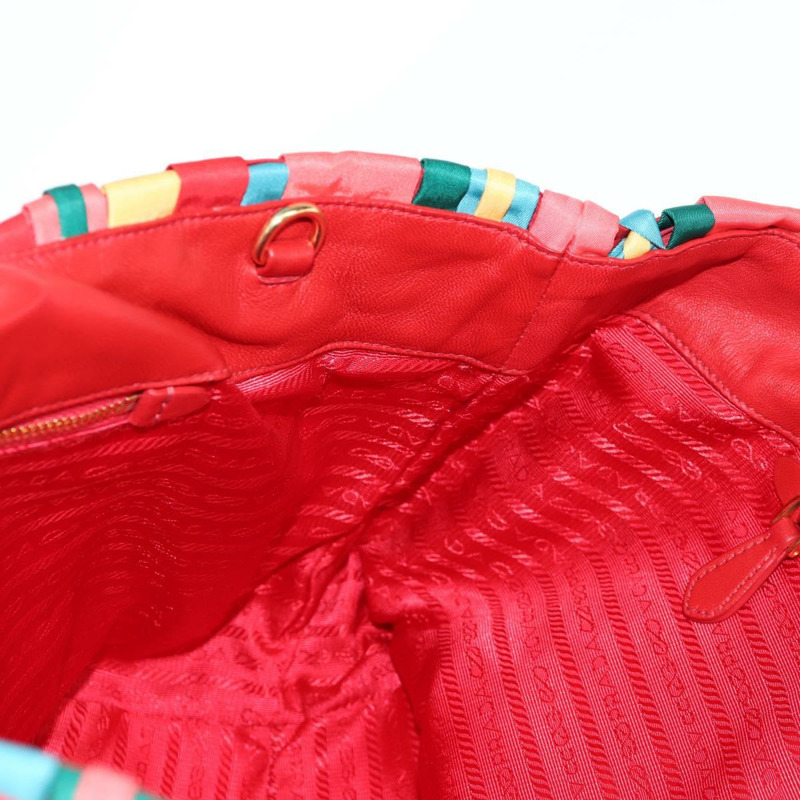 【日本直送】PRADA 尼龍雙肩包 紅色金色 正品 131587V-19