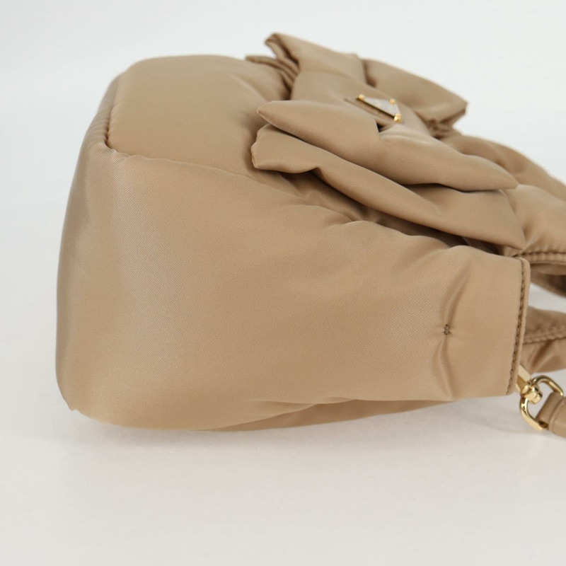 【日本直送】PRADA 尼龍雙肩包 米色 金色 正品 118908SM-3