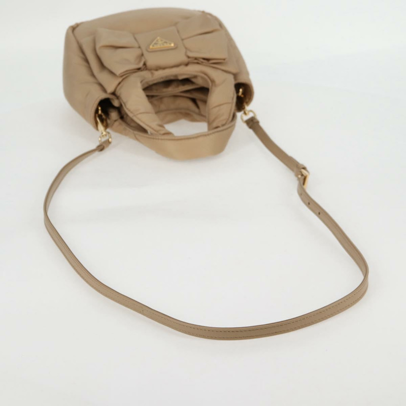 【日本直送】PRADA 尼龍雙肩包 米色 金色 正品 118908SM-7