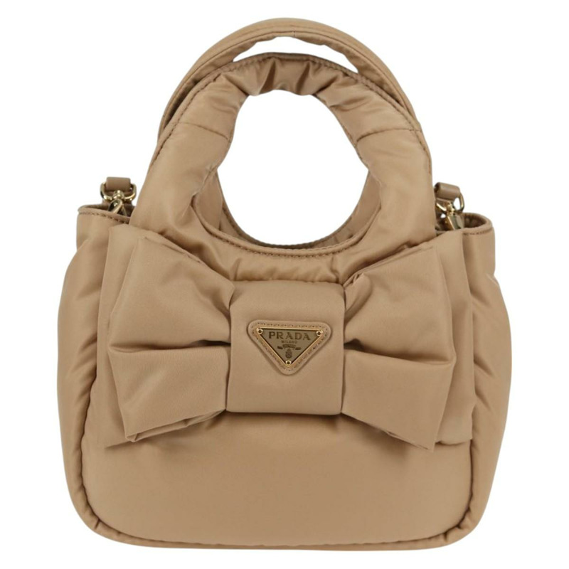 【日本直送】PRADA 尼龍雙肩包 米色 金色 正品 118908SM-12