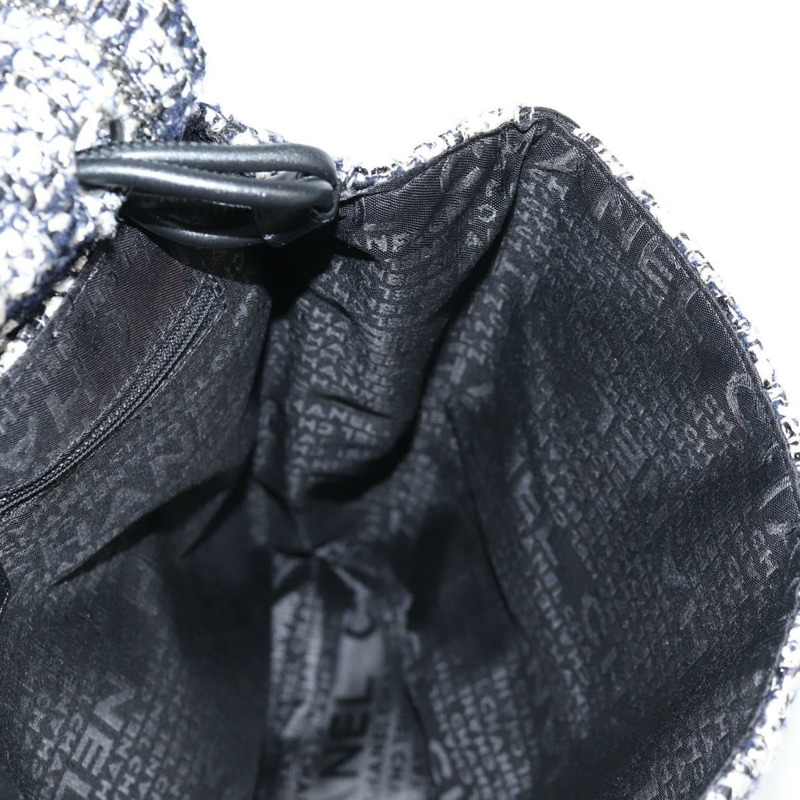 【日本直送】香奈兒鏈單肩包粗花呢黑色銀色 CC 正品 131083M-24