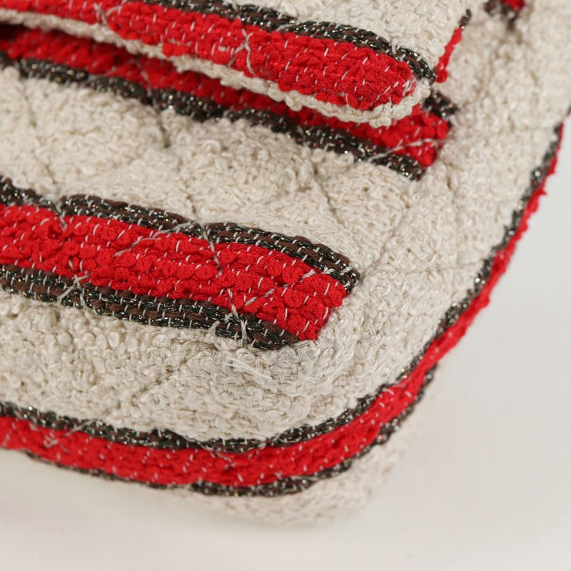 【日本直送】香奈兒 Matelasse 25 鏈條單肩包 棉質 米紅色 CC 正品 128490SV-15