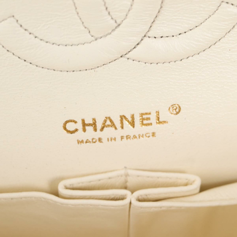 【日本直送】香奈兒 Matelasse 25 鏈條單肩包 棉質 米紅色 CC 正品 128490SV-23