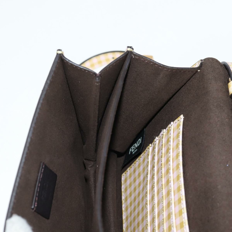 【日本直送】FENDI 肩背包 皮革 米色 金色 正品 121511M-19