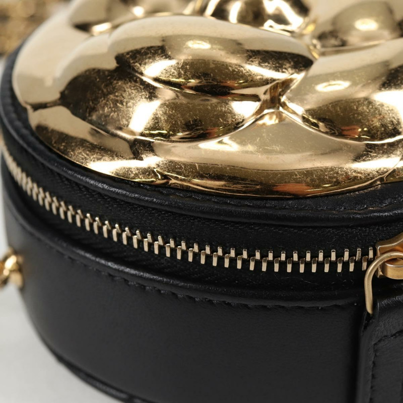 【日本直送】香奈兒 Matelasse 鏈條單肩包 小羊皮 黑金 CC 正品 131082M-14