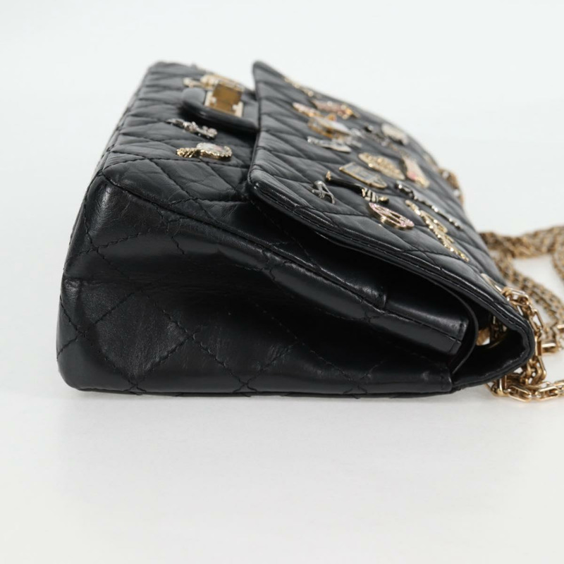 【日本直送】香奈兒 Matelasse 25 鏈條肩背包，小牛皮，黑色，CC 標誌，正品編號 131547M-3